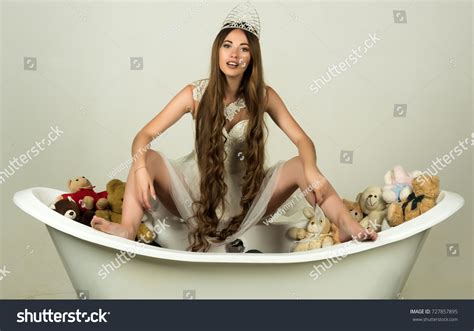 Girl Sitting On Bath Tub On Stock Photo Shutterstock