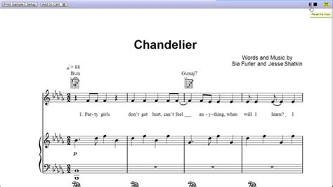 Chandelier By Sia Piano Sheet Musicteaser Youtube