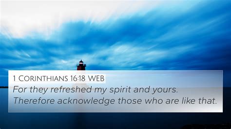 1 Corinthians 1618 Web 4k Wallpaper For They Refreshed My Spirit And