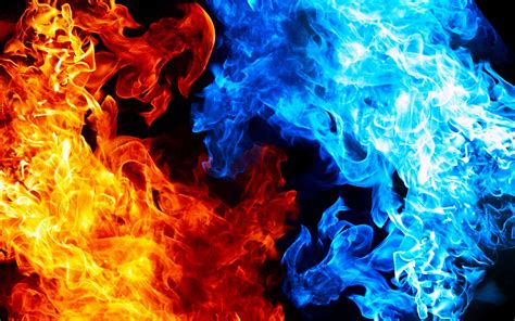 Are you searching for anime fire png images or vector? Fire And Ice Red And Blue Anime Wallpapers - Wallpaper Cave