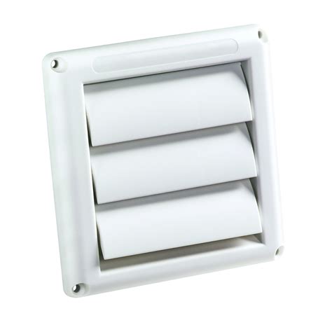 Deflecto Supurr Vent Louvered Outdoor Dryer Vent Cover White 4 Hood
