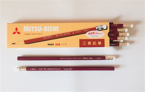 Mitsubishi 9850 Pencils Hb Red And White Rubber Tipped Pencils