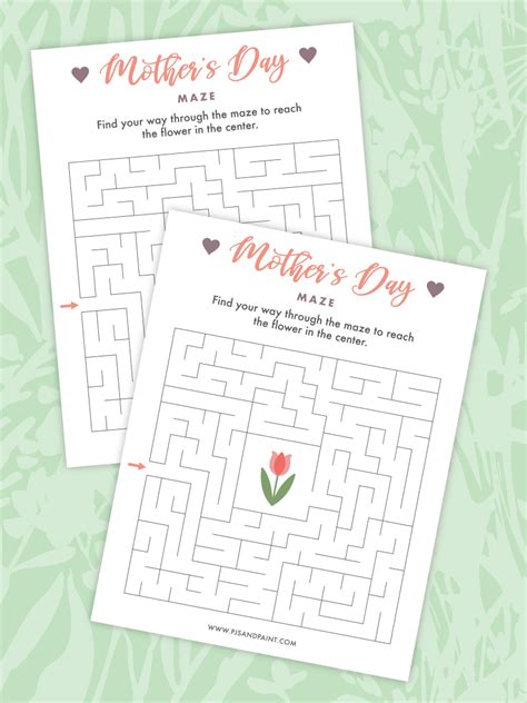 Free Printable Mothers Day Maze Pjs And Paint