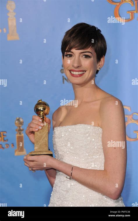 Anne Hathaway At The 70th Golden Globe Awards At The Beverly Hilton