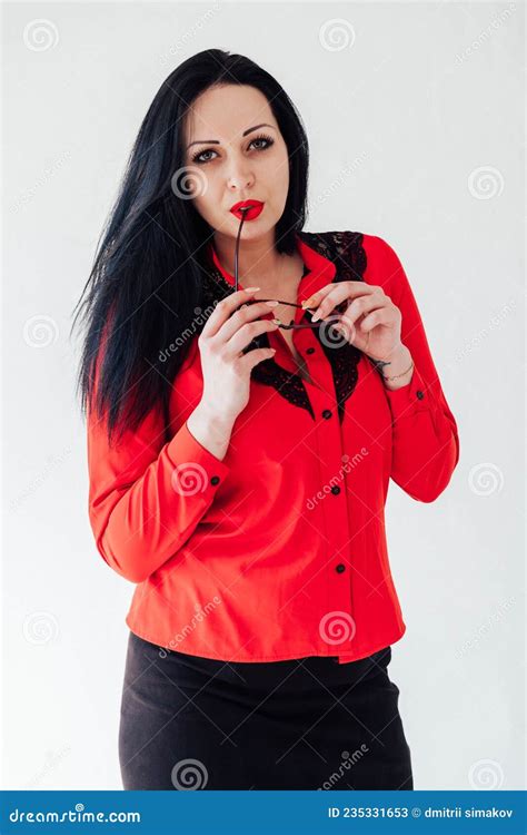 Beautiful Woman Brunette Teacher In Business Suit Stock Image Image Of Girl Boss 235331653