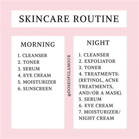 Skin Care Routine Morning And Night Skin Care Guide Skin Routine Skin Care Routine Steps