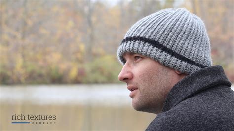Mens Classic Beanie With Colour Brim Crochet Pattern Youtube