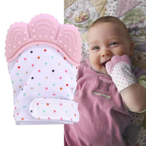 1pcs Baby Teether Mittens Baby Silicone Mitts Teething Mitten Glove
