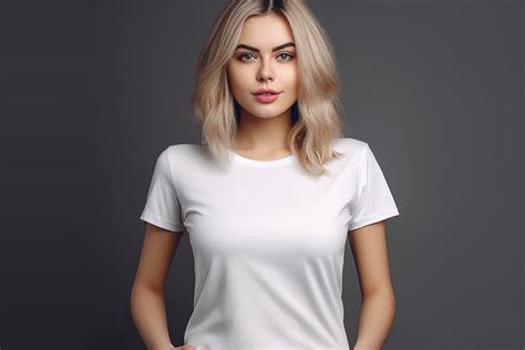 Female Wearing White T Shirt Mockup Graphic By Illustrately · Creative Fabrica