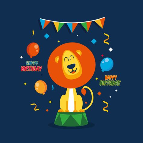 Happy Birthday Animals Vector 541846 Vector Art At Vecteezy