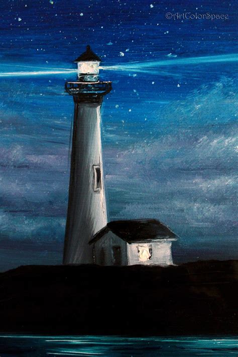 Lighthouse Painting Seascape Oil Painting On Canvas Lighthouse Etsy