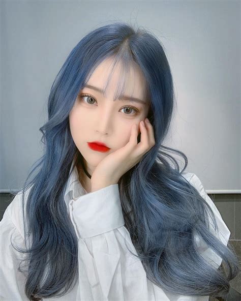 •ulzzang• Pink Hair Dye Korean Hair Color Blue Hair