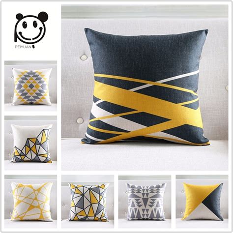 Shop for pillows and other decorative, accent, square, round, body, lumbar, outdoor and throw pillows. PEIYUAN Nordic Style Cushion Cover Gray Yellow Decorative ...