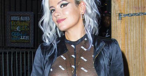 Braless Lily Allen Rocks See Through Top In No Shame Display Daily Star