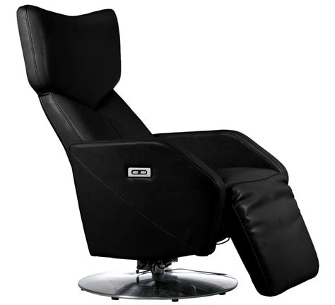 Fauteuil De Relaxation électrique Et Pivotant Cuir Noir Kasty Lestendancesfr