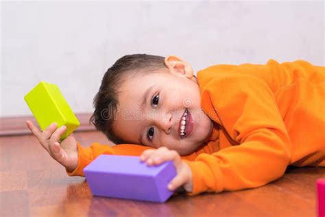 Boy Playing With Blocks Stock Image Image Of Indoor 65710801