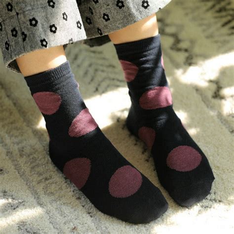 Glorious Artsy Big Polka Dots Cotton Women Socks Vintage Fashion Plus