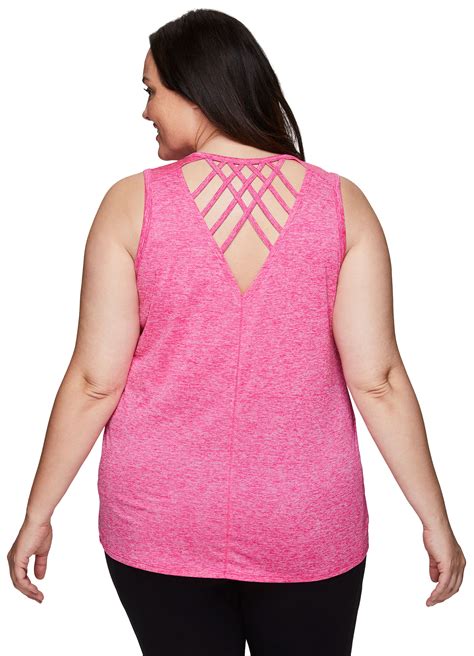 Rbx Rbx Active Womens Plus Size Space Dye Strappy Back Tank Top