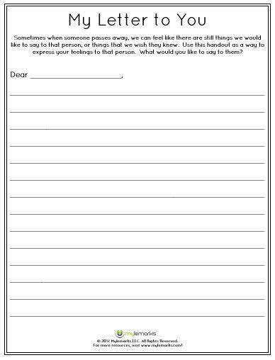 Worksheets For Grief And Loss