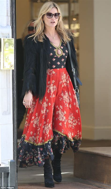 Kate Moss Looks Stunning In Her Trademark Boho Style For London