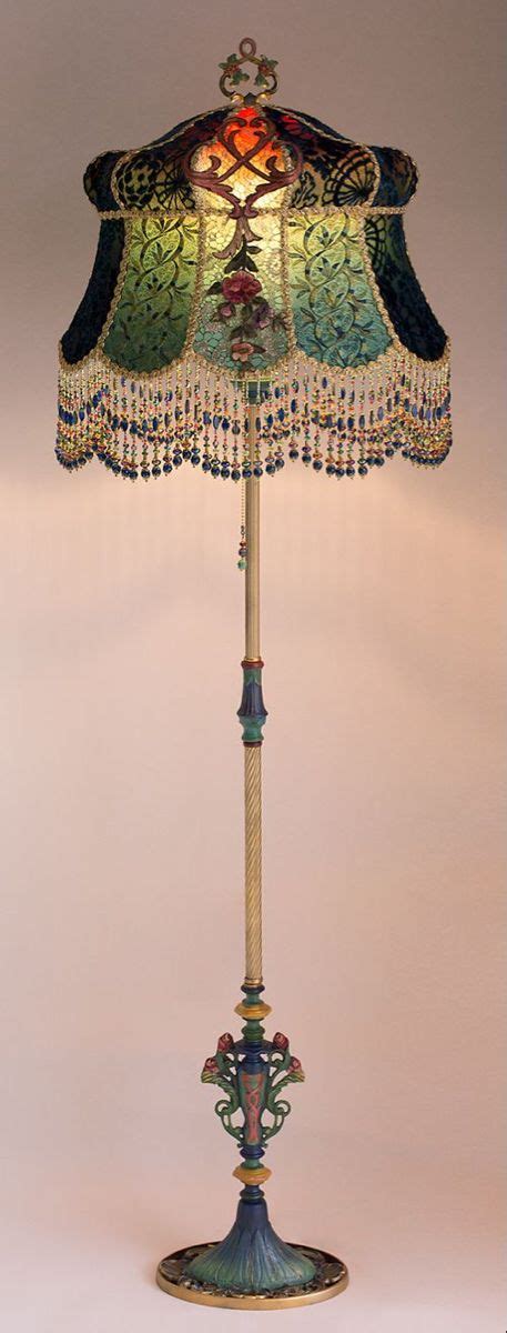1920 s silk embroidered and beaded lamp shade floor lamp victorian lampshades antique lamp