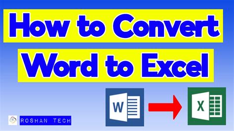 How To Convert Word To Excel Youtube