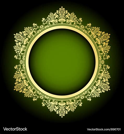 Green And Gold Frame Royalty Free Vector Image