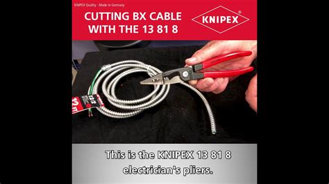 Knipex Tool Tips Cutting Bx Cable With The 13 81 8 Youtube