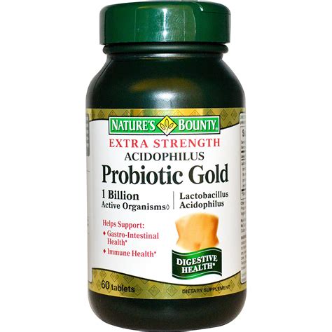 Natures Bounty Extra Strength Acidophilus Probiotic Gold 60 Tablets