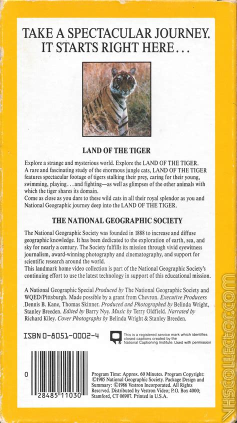 National Geographic Video Land Of The Tiger