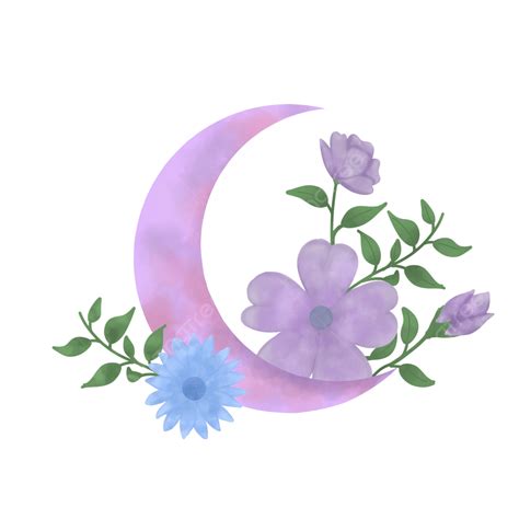 Floral Moon Watercolor For Ramadan Kareem Ramadan Floral Watercolor