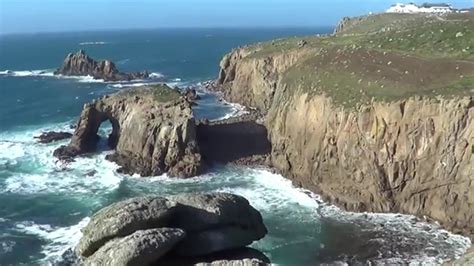 Lands End Wild Coast Sea Cliffs And Wind Cornwall Uk Youtube