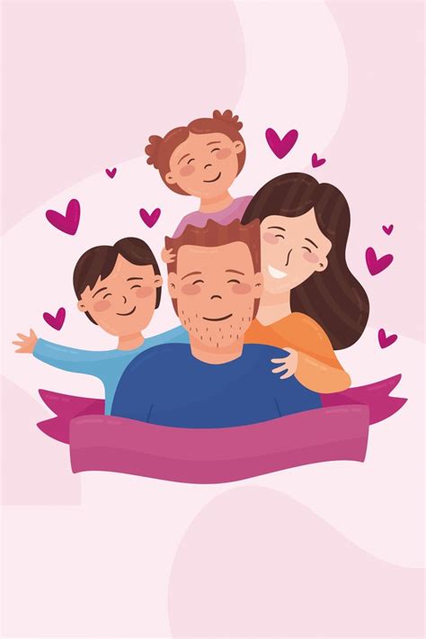 Padre Amor Familia Hijos Día Del Padre Fondos Familia Ilustracion