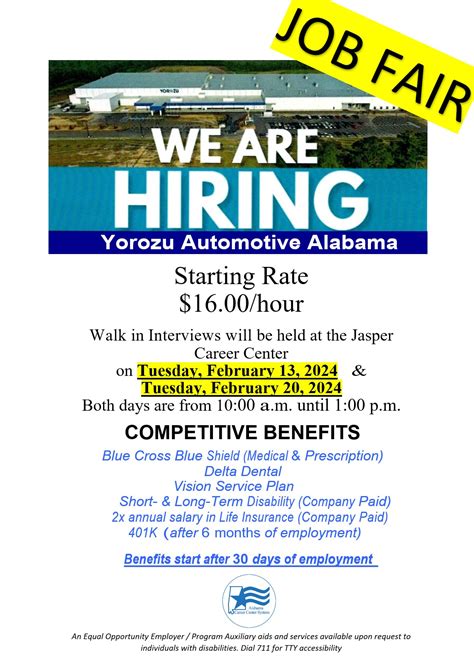 The Jasper Career Center Is Hosting A Job Fair For Yoruzu Alabama
