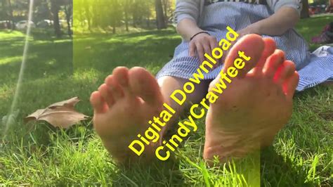 Woman Girl Barefoot In Park Showing Soles And Wiggling Toes YouTube
