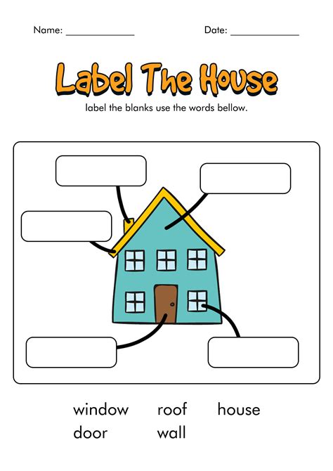 Label The House Worksheet