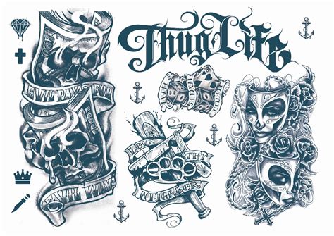 Gangster Temporary Tattoo Gangsta Neck Sleeve Fundraising Etsy Australia