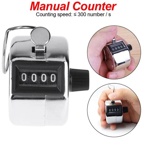 Portable Digital Hand Tally Counter 4 Digit Number Hand Held Tally