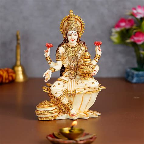 Buy Mukundra Art N Craft Goddess Lakshmi Marble Idol Statue Marble