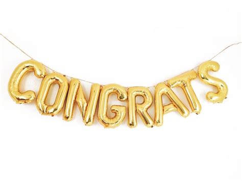 Congrats Letter Balloon Kit Gold Letter Balloons Congratulations