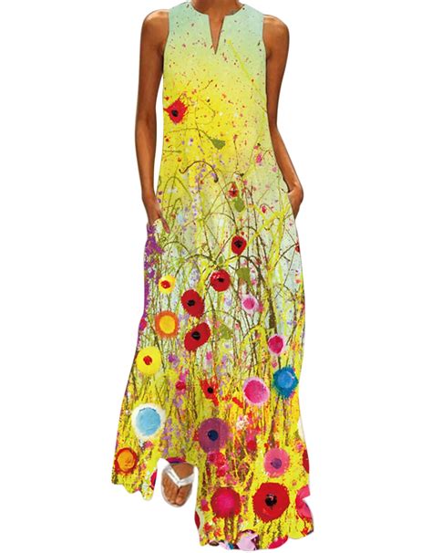summer dresses for women 2023 4th of july sleeveless plus size maxi dress floral and butterfly