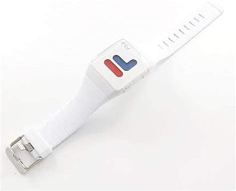 [new]arm time fila mens ladies unisex white red blue filastyle digital silicon belt 38 105 001