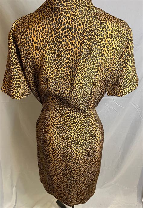 80s Fy2 Leopard Print Wrap Dress Vintage Leopard Pr Gem