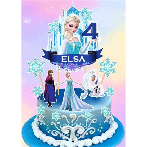 Frozen Elsa Theme Customized Cake Topper Shopee Philippines