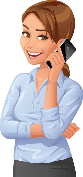 Young Businesswoman Talking On Mobile Phone Stock Illustration