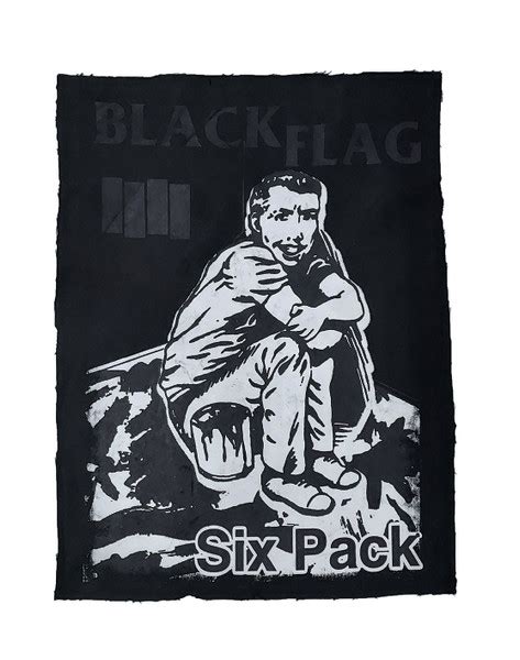 Black Flag Six Pack Black Test Print Backpatch