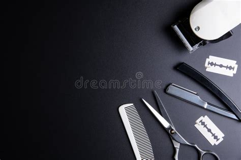 Razor Stylish Professional Barber Scissors White Comb And Whit Stock