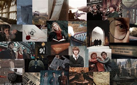 Harry Potter Collage In Harry Potter Aesthetic Laptop Hd Wallpaper Pxfuel