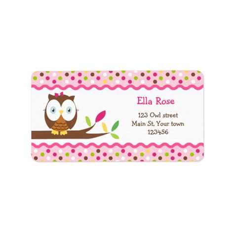 Cute Owl Return Address Labels Zazzle