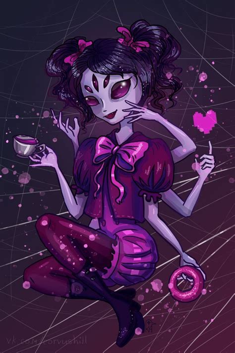 Digital art of a character from the game Undertail Muffet Цифровой арт персонажа из игры